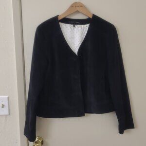 In Suede Black Suede Cropped Jacket